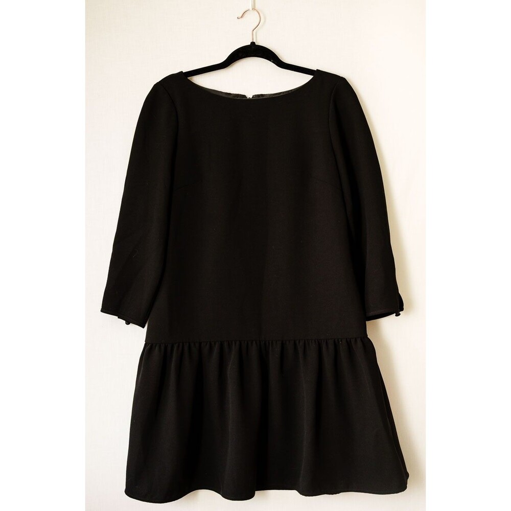 J Crew Black crepe drop waist dress 6 whimsygoth witchy goth event